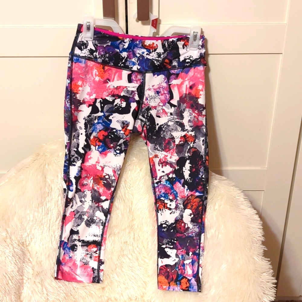 Impact by Jillian Michaels, size small, black, floral leggings